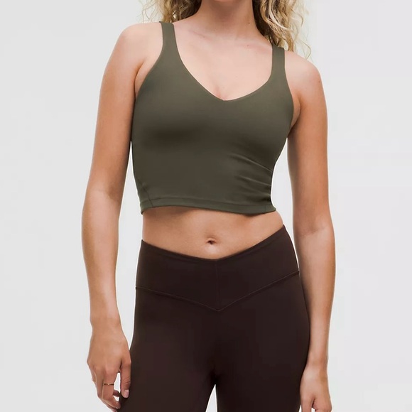 lululemon athletica Tops - Lululemon Olive Green Align Crop Top